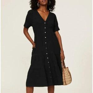 Madewell Lightspun Button Front Tiered Midi Dress | Size 2 | NWOT